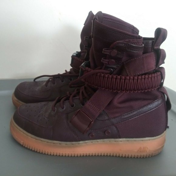 Nike SF Air Force 1 High Deep Burgundy Gum Boots